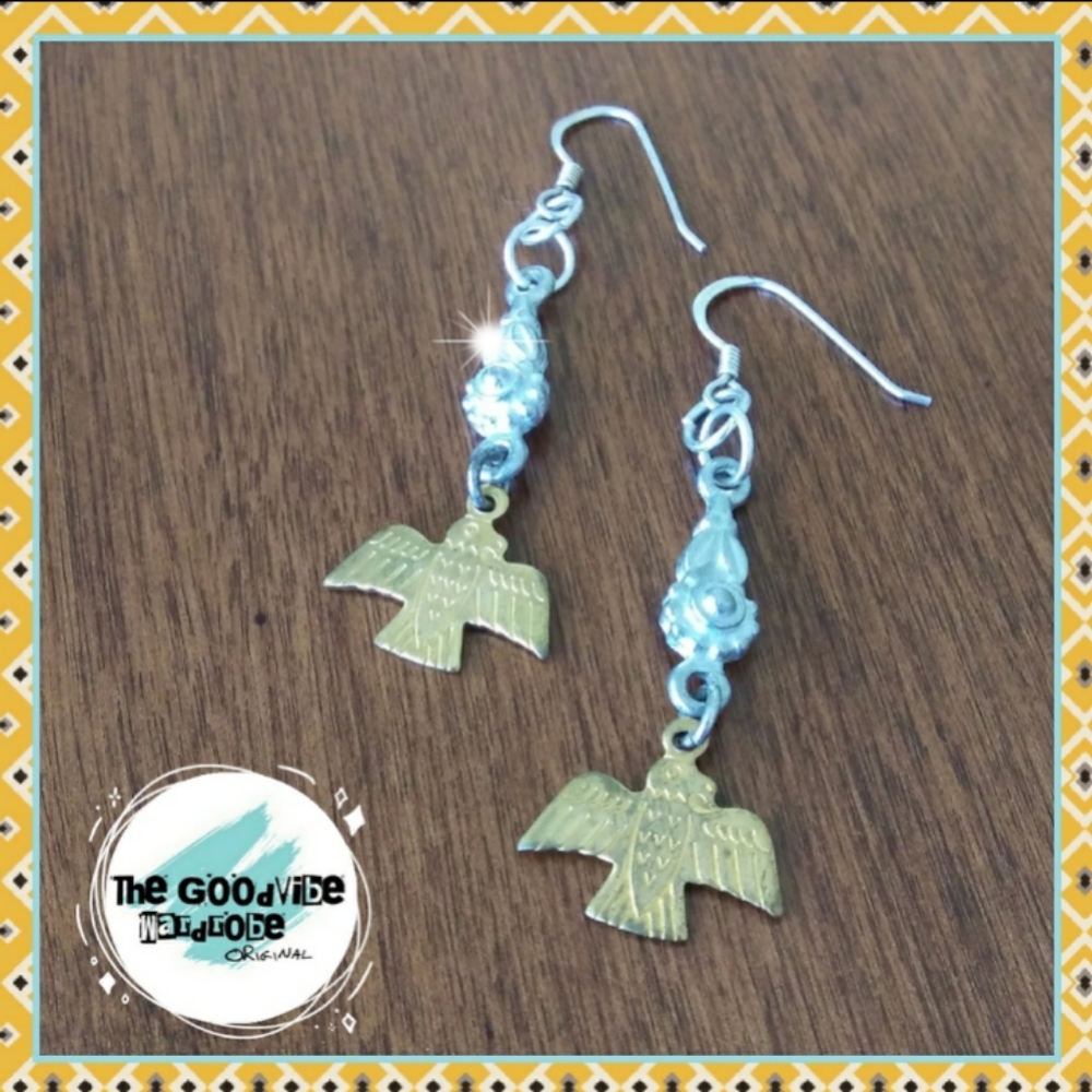 Golden Eagle 2" Drop Earrings [10K/SS Plated]